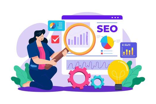 seo manager illustration concept on white background vector